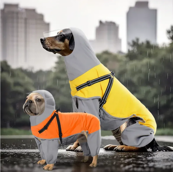 Дождевик для собак Wan Talk Dog Orange Raincoat с капюшоном, размер 3XL WT-H267o-3XL фото